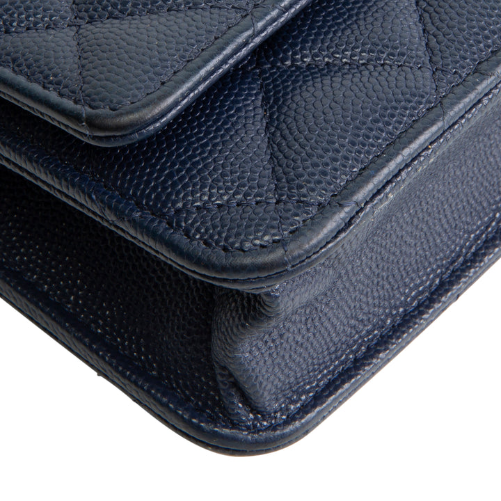 CHANEL Wallet on Chain Quilted Caviar - Navy Blue