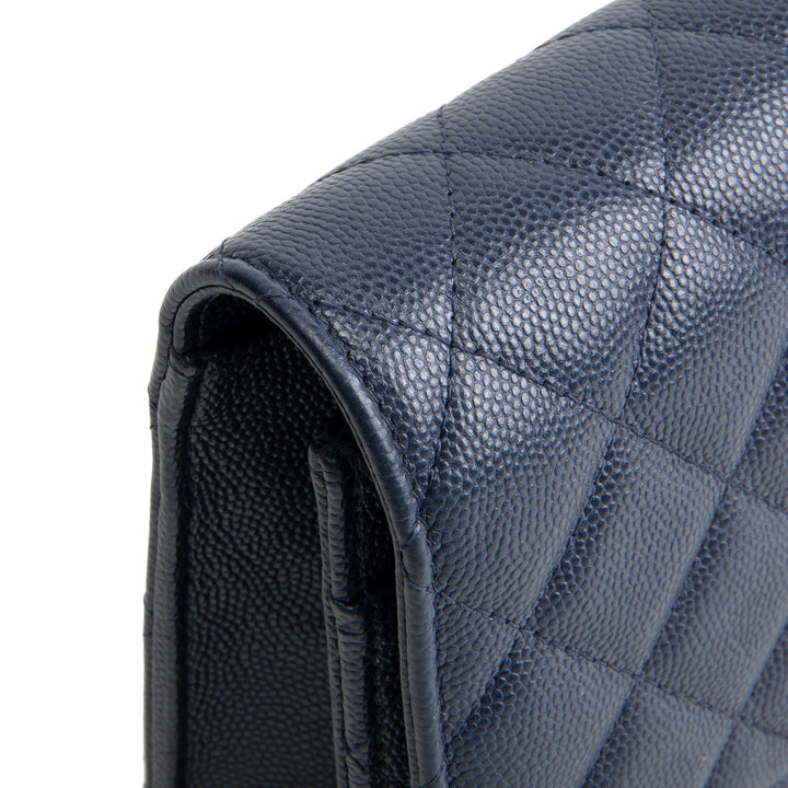 CHANEL Wallet on Chain Quilted Caviar - Navy Blue