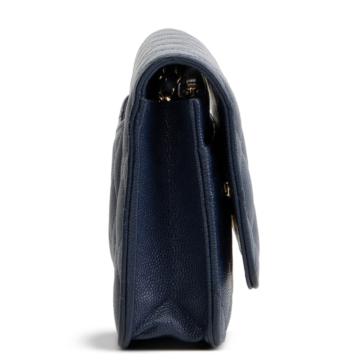 CHANEL Wallet on Chain Quilted Caviar - Navy Blue