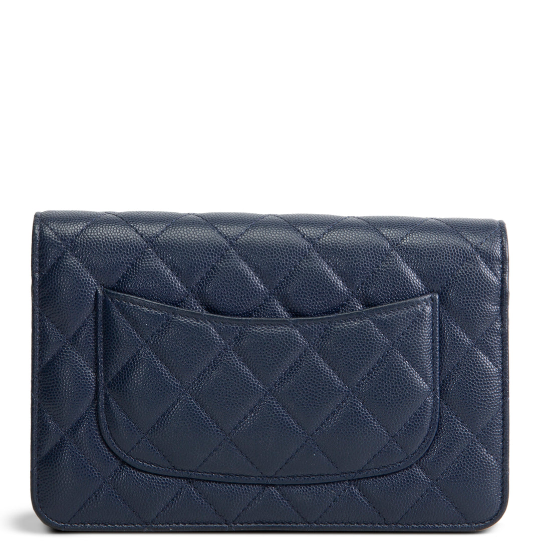 CHANEL Wallet on Chain Quilted Caviar - Navy Blue