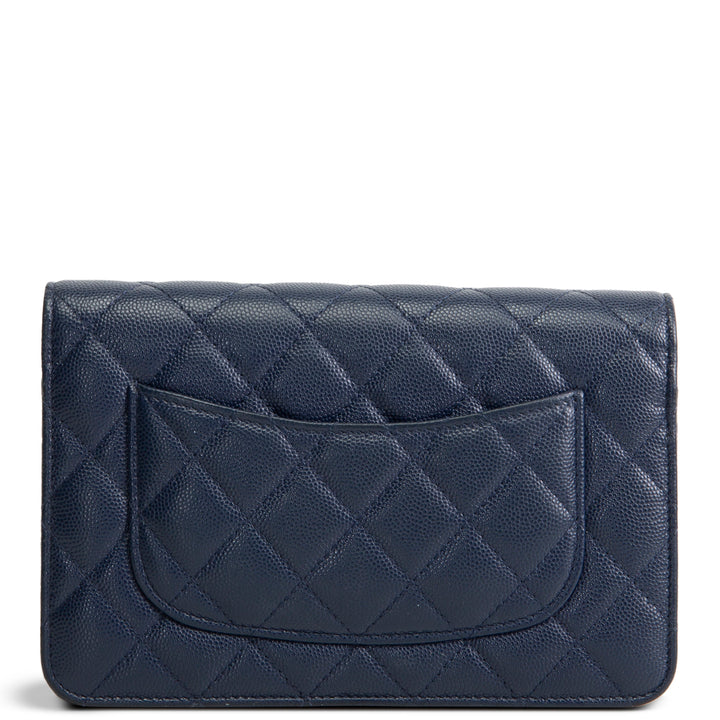CHANEL Wallet on Chain Quilted Caviar - Navy Blue