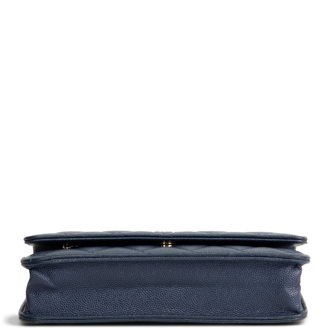 CHANEL Wallet on Chain Quilted Caviar - Navy Blue