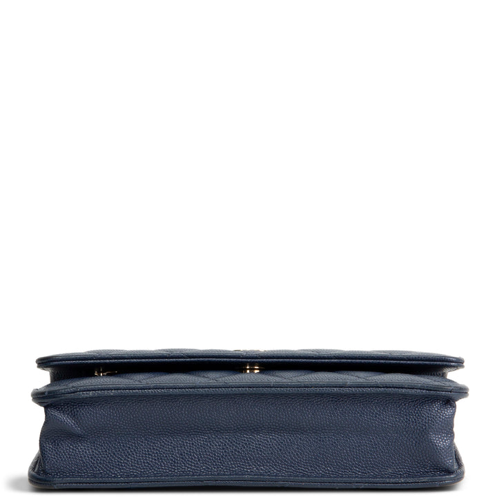CHANEL Wallet on Chain Quilted Caviar - Navy Blue