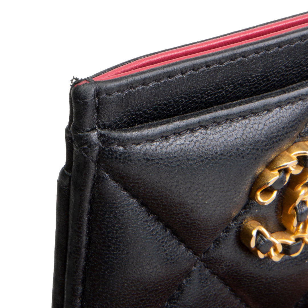 CHANEL 19 Card Holder - Black