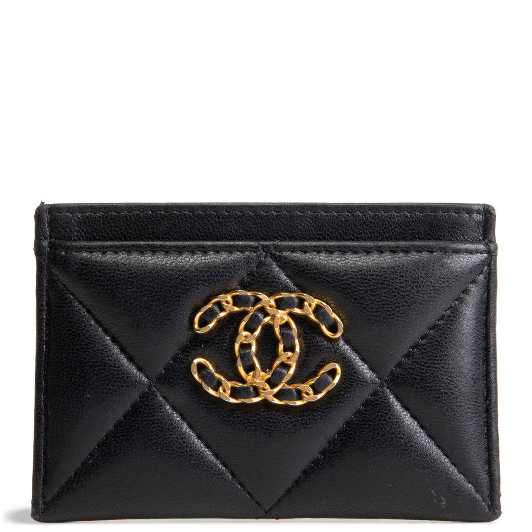 CHANEL 19 Card Holder - Black