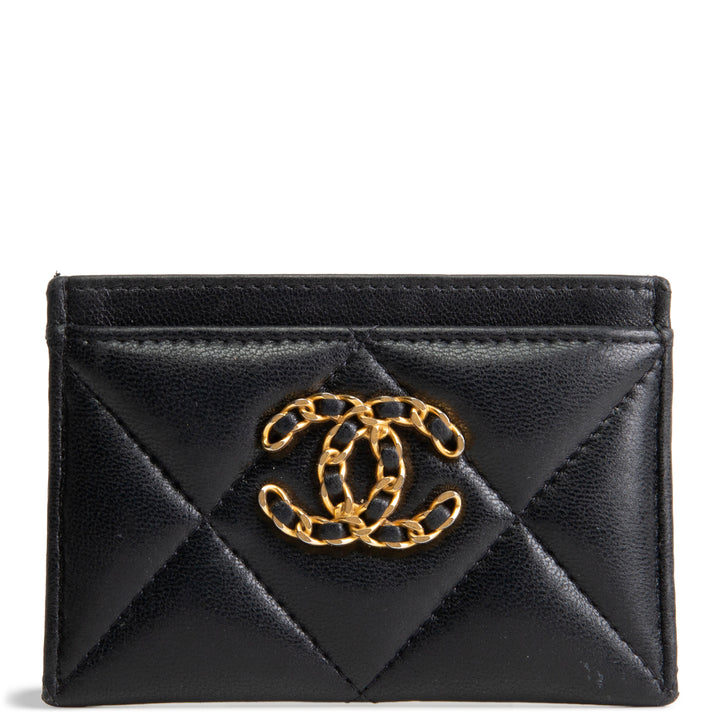 CHANEL 19 Card Holder - Black