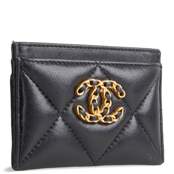 CHANEL 19 Card Holder - Black