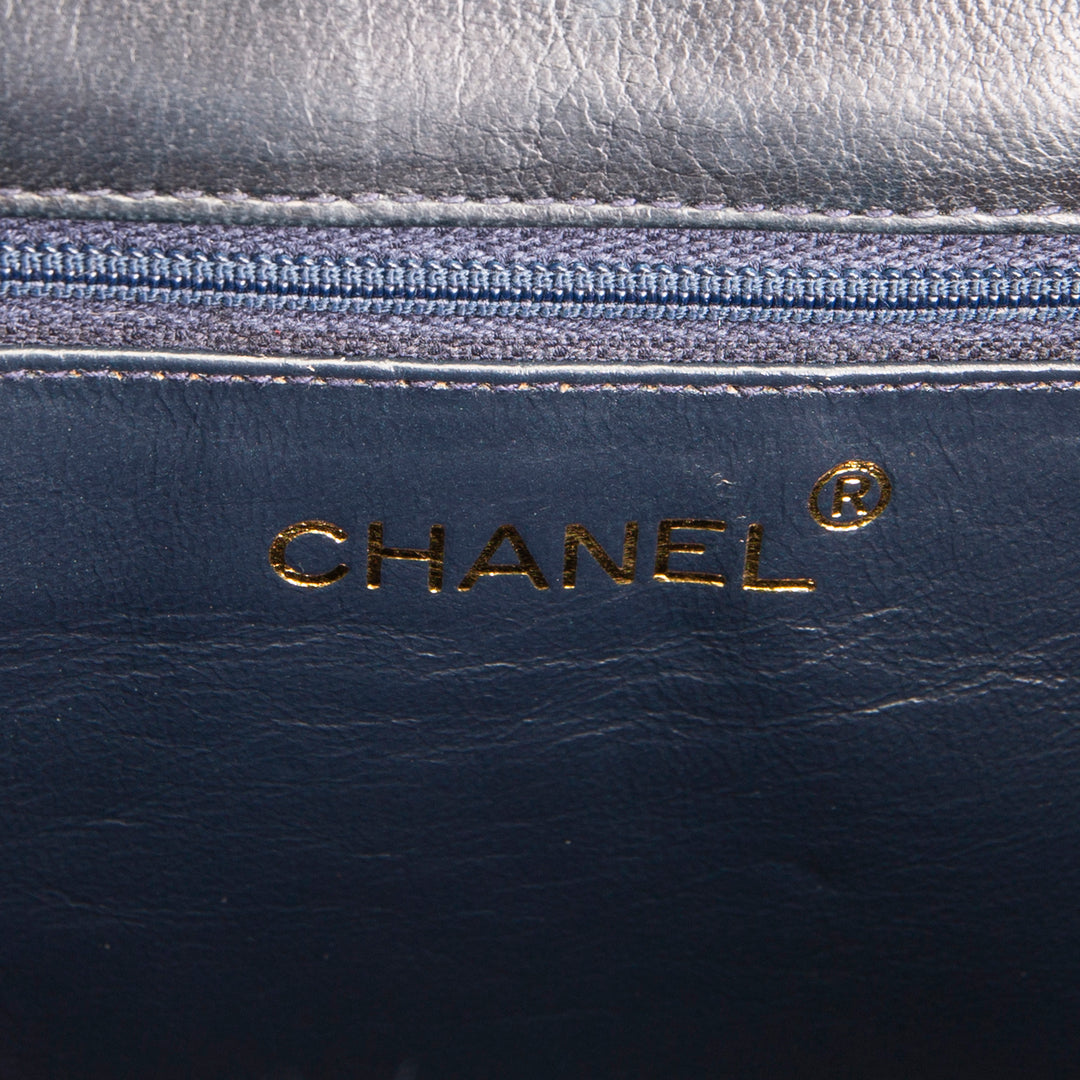 CHANEL Vintage Linen Timeless Double Flap Tassel Shoulder Bag