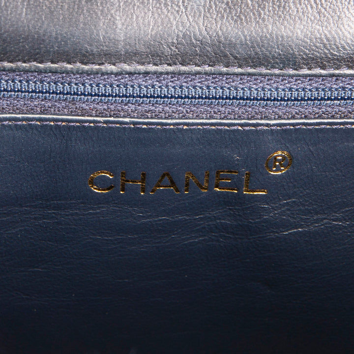 CHANEL Vintage Linen Timeless Double Flap Tassel Shoulder Bag