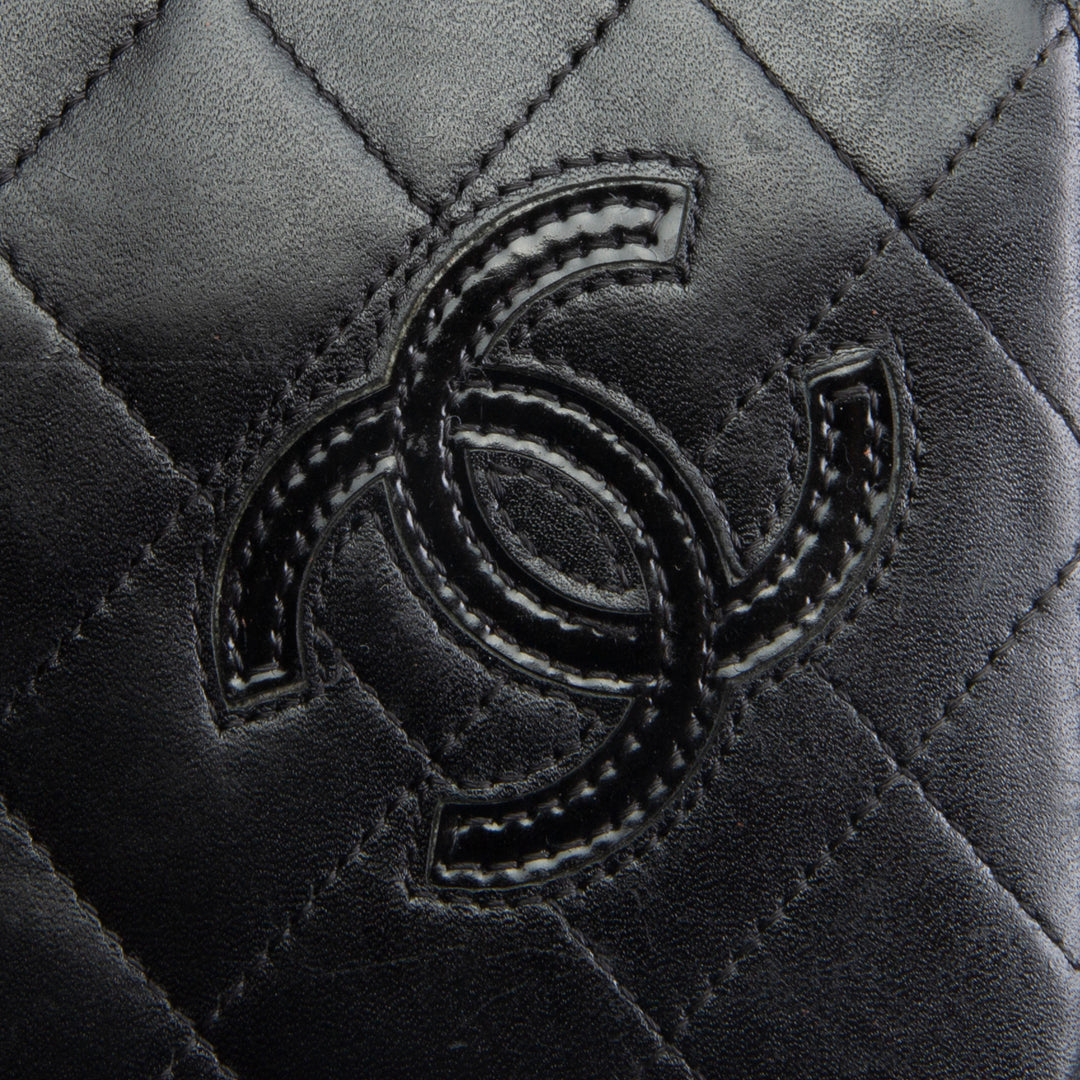CHANEL Logo Zip Around Continental Wallet