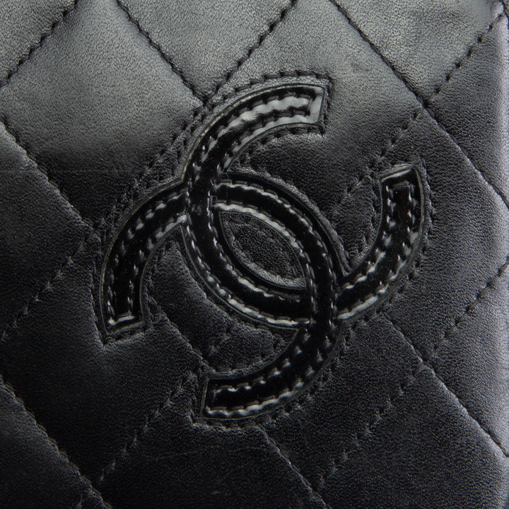 CHANEL Logo Zip Around Continental Wallet