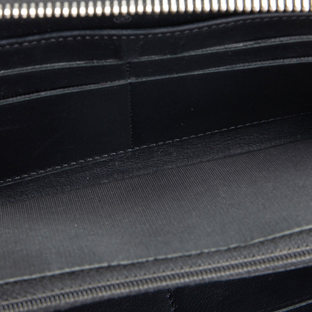 CHANEL Logo Zip Around Continental Wallet