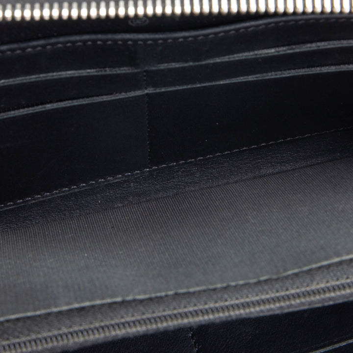 CHANEL Logo Zip Around Continental Wallet