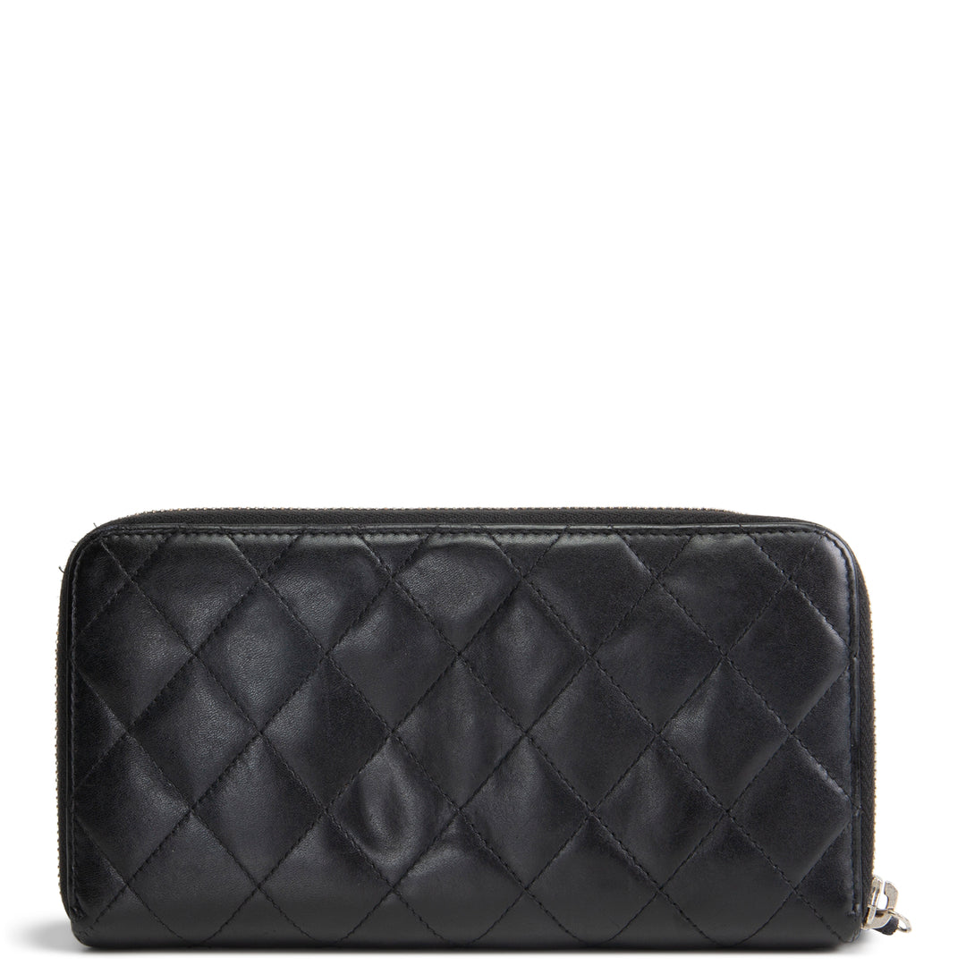 CHANEL Logo Zip Around Continental Wallet