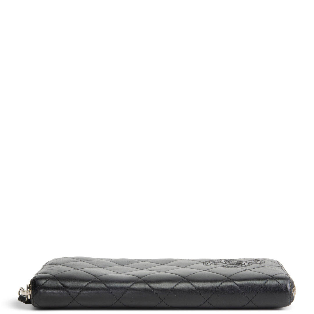 CHANEL Logo Zip Around Continental Wallet