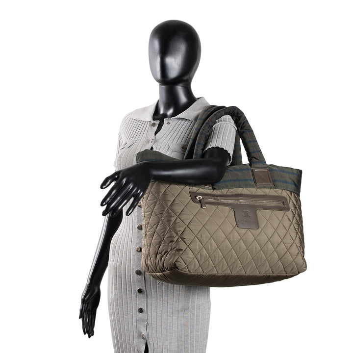 CHANEL Nylon Coco Cocoon Tote - Olive Green