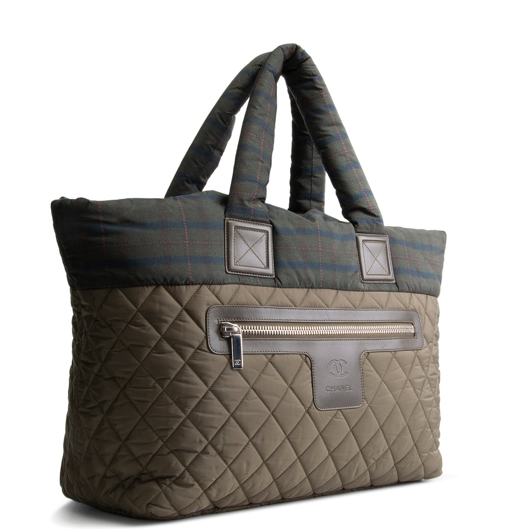CHANEL Nylon Coco Cocoon Tote - Olive Green
