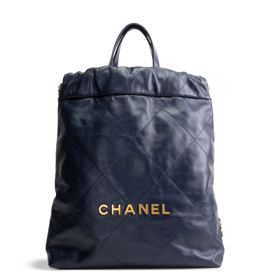 CHANEL Medium 22 Backpack - Navy
