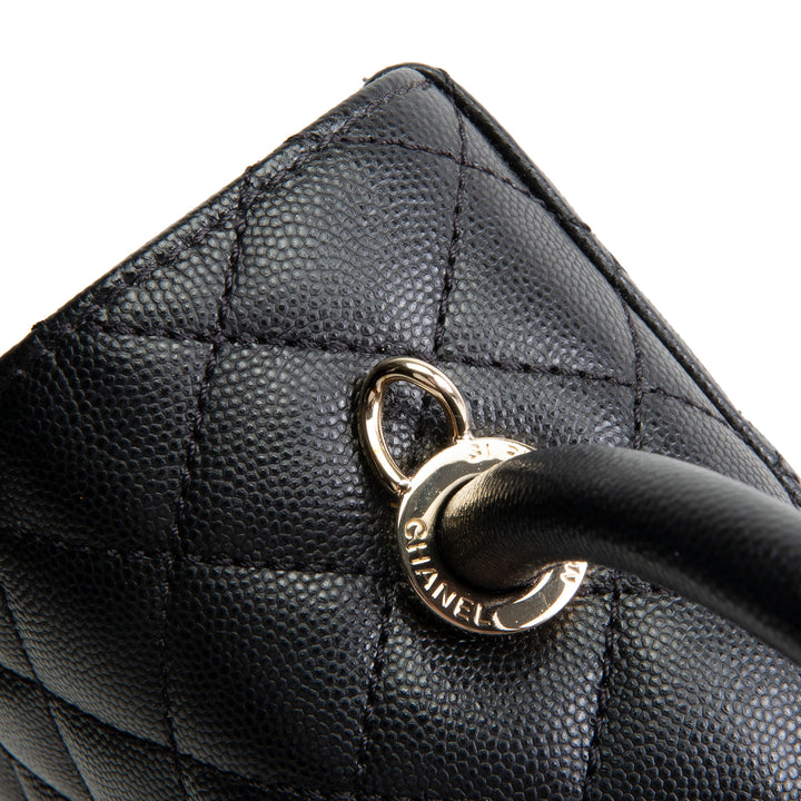 CHANEL Coco Handle Flap - Small Quilted Caviar - Black