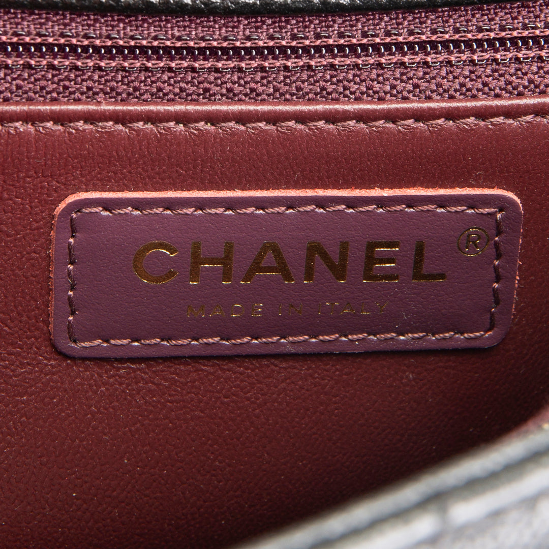 CHANEL Coco Handle Flap - Small Quilted Caviar - Black