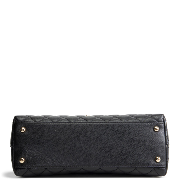 CHANEL Coco Handle Flap - Small Quilted Caviar - Black