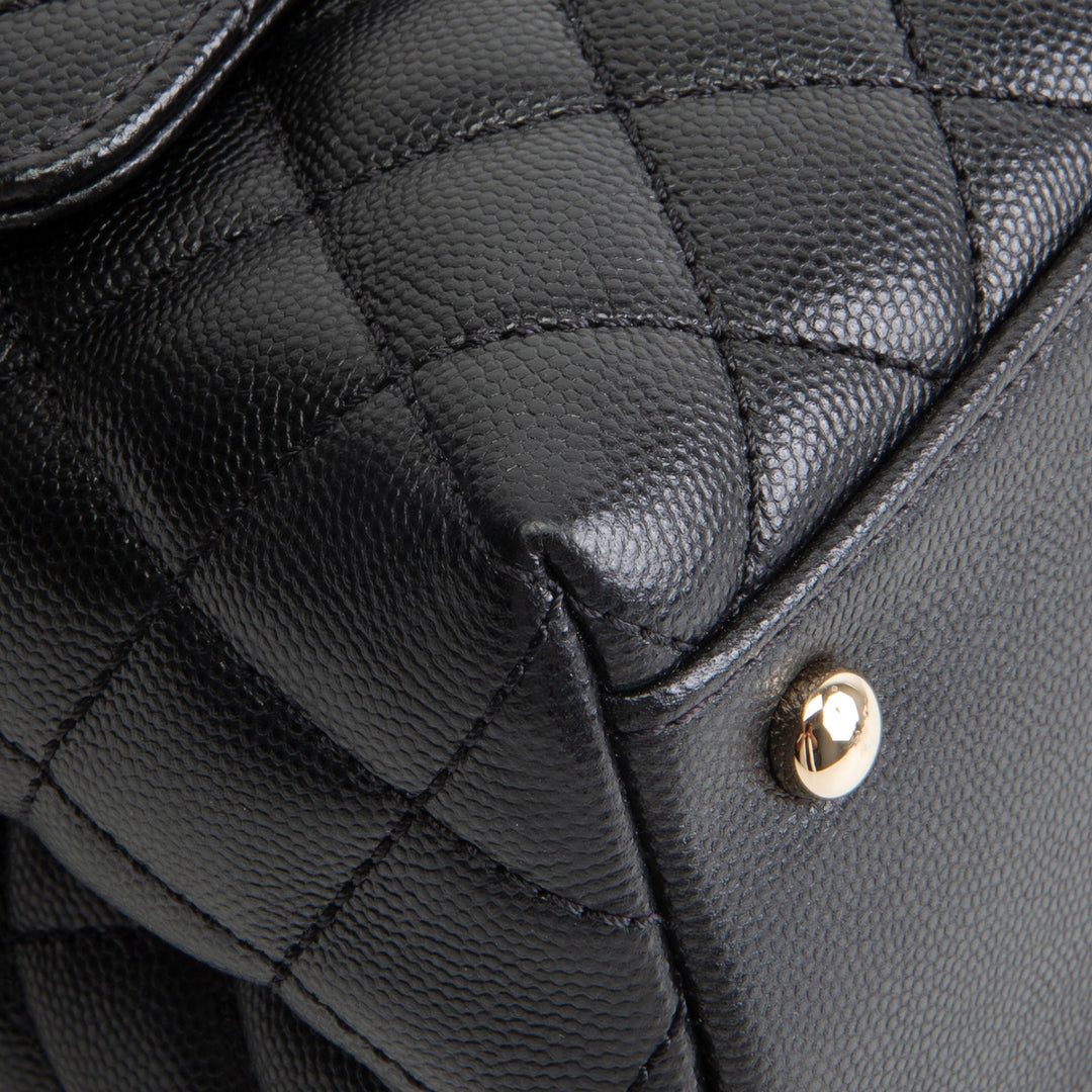 CHANEL Coco Handle Flap - Small Quilted Caviar - Black