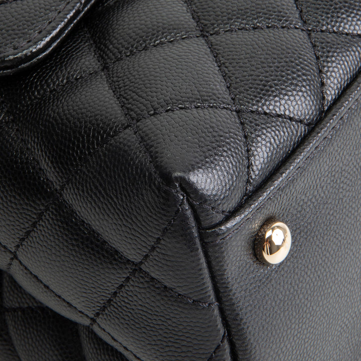CHANEL Coco Handle Flap - Small Quilted Caviar - Black
