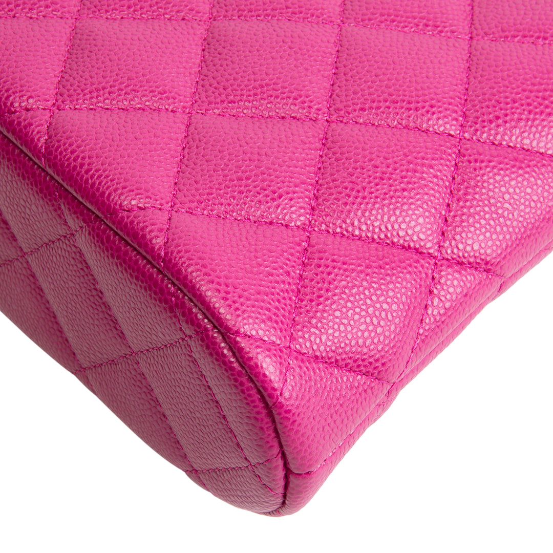 CHANEL Classic Clutch w/ Chain - Quilted Caviar - Pink