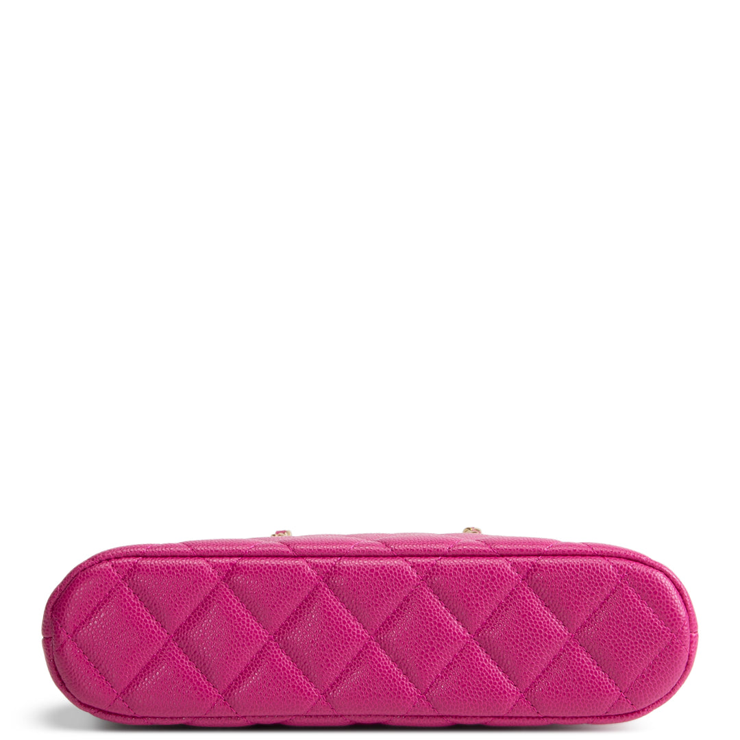 CHANEL Classic Clutch w/ Chain - Quilted Caviar - Pink