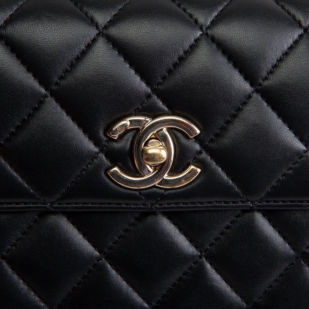 CHANEL Trendy CC Small Flap Top Handle - Black