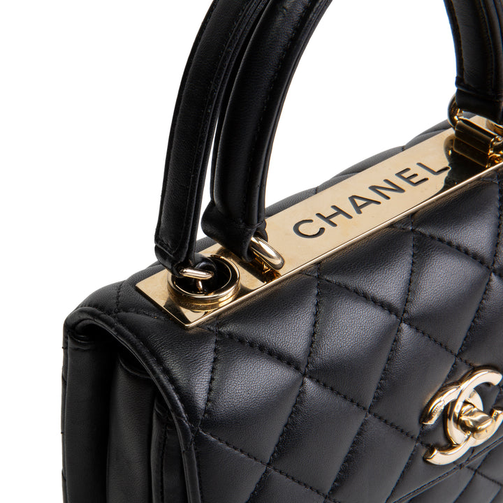 CHANEL Trendy CC Small Flap Top Handle - Black