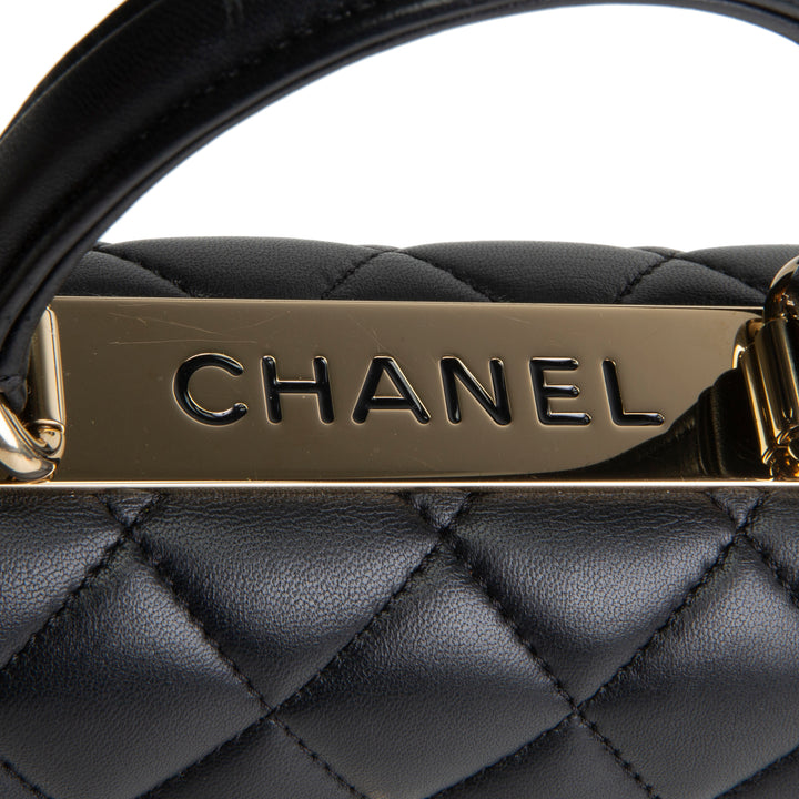 CHANEL Trendy CC Small Flap Top Handle - Black