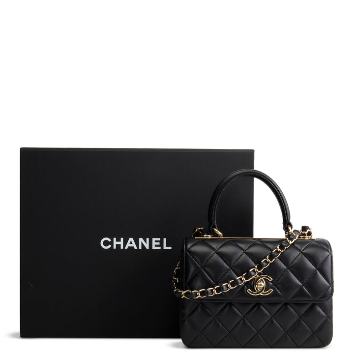 CHANEL Trendy CC Small Flap Top Handle - Black