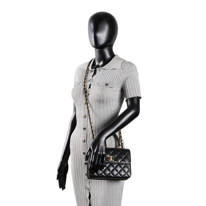 CHANEL Trendy CC Small Flap Top Handle - Black