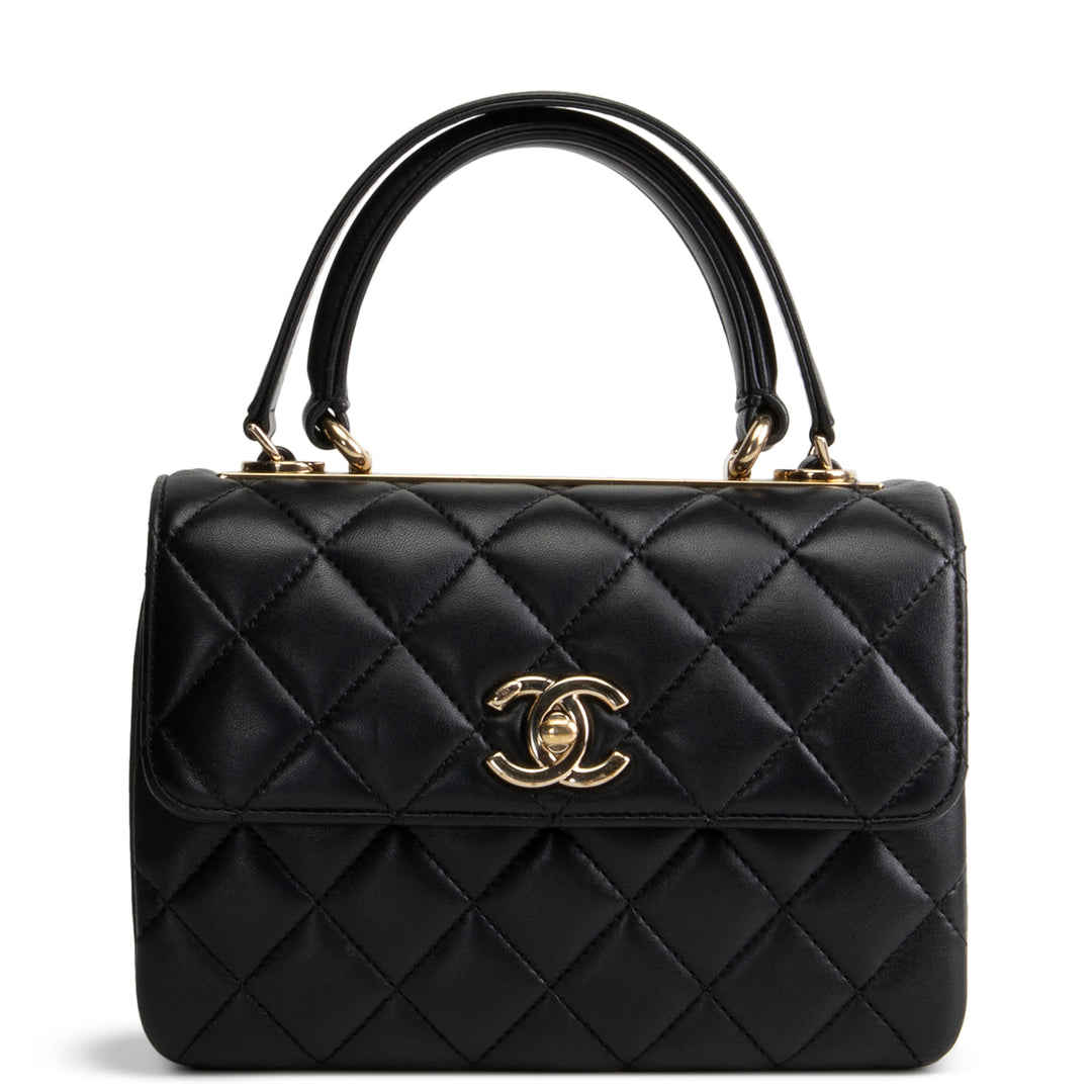 CHANEL Trendy CC Small Flap Top Handle - Black