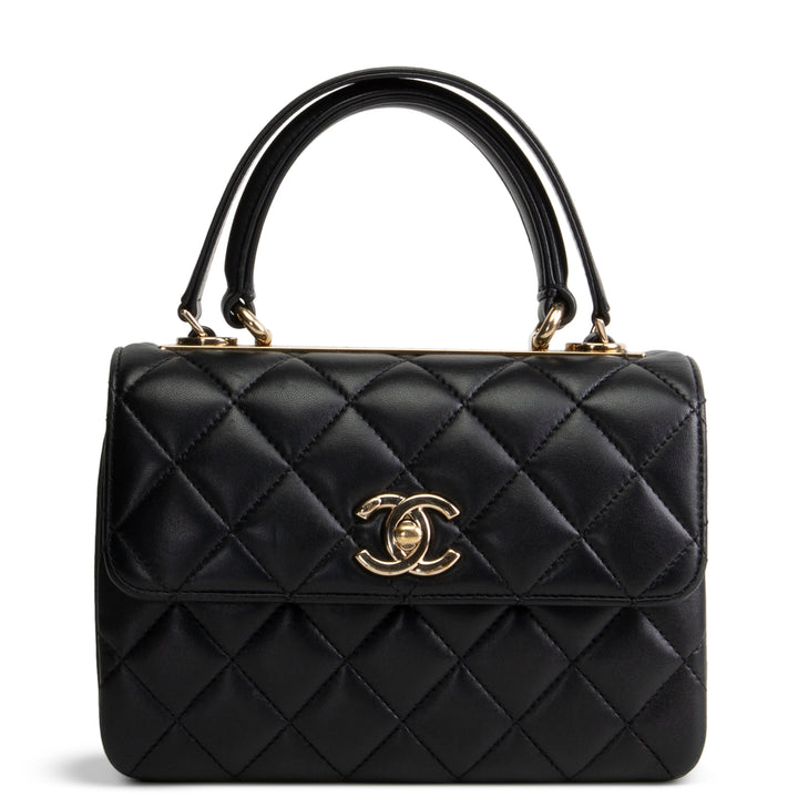 CHANEL Trendy CC Small Flap Top Handle - Black