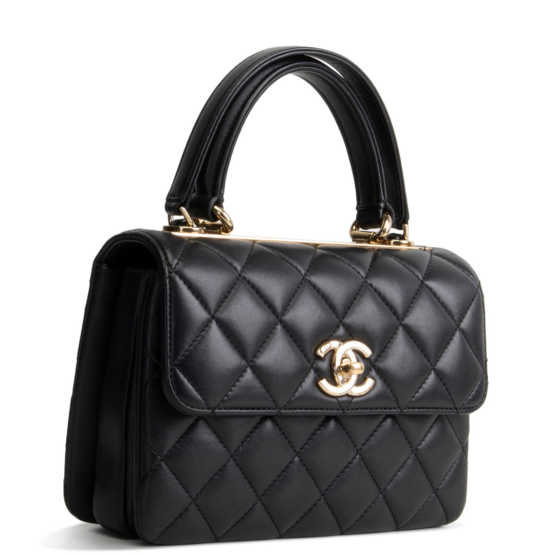 CHANEL Trendy CC Small Flap Top Handle - Black