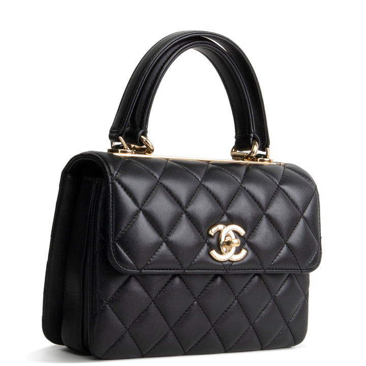 CHANEL Trendy CC Small Flap Top Handle - Black
