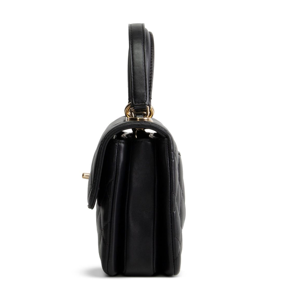 CHANEL Trendy CC Small Flap Top Handle - Black