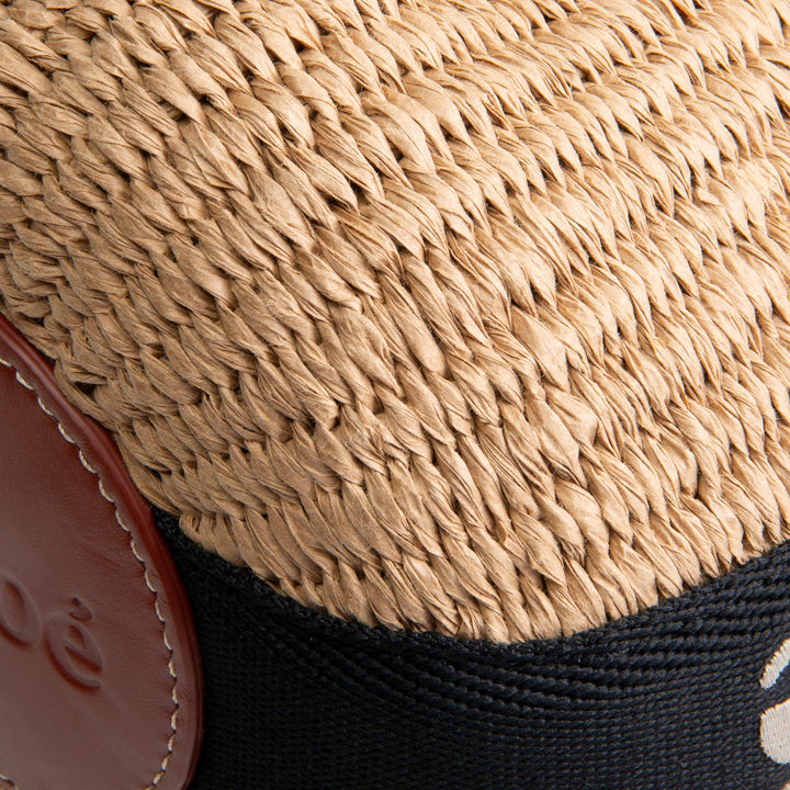 Chloe Woody Small Brown Woven Raffia Bucket Bag
