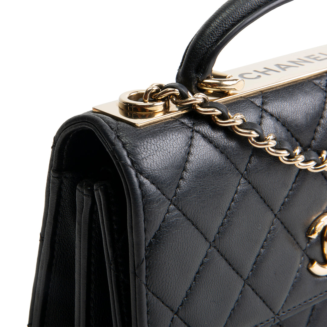CHANEL Lambskin Trendy Wallet On Chain - Black OUTLET FINAL SALE