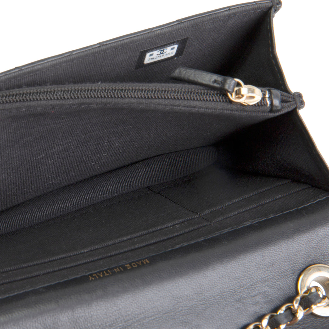 CHANEL Lambskin Trendy Wallet On Chain - Black OUTLET FINAL SALE
