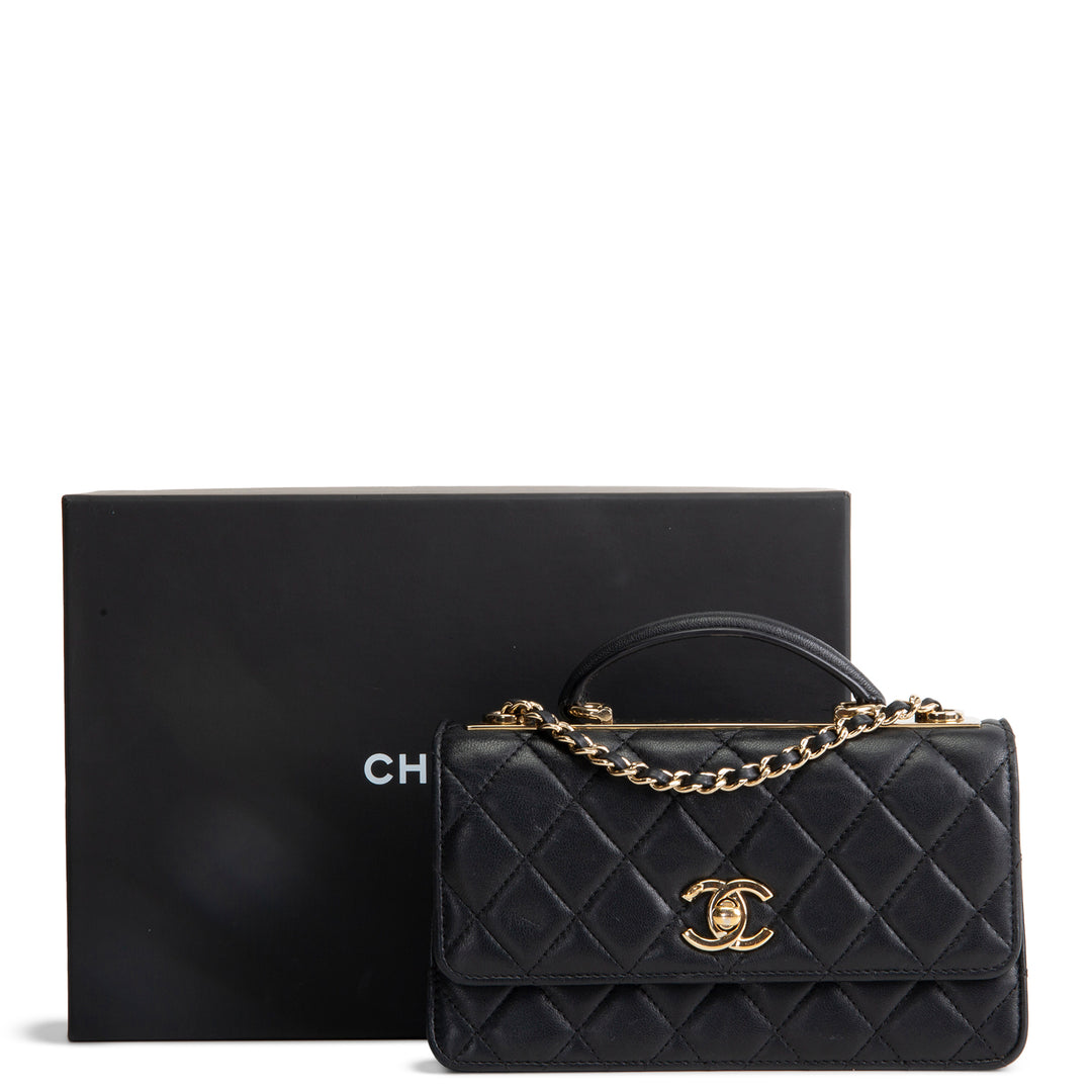 CHANEL Lambskin Trendy Wallet On Chain - Black OUTLET FINAL SALE