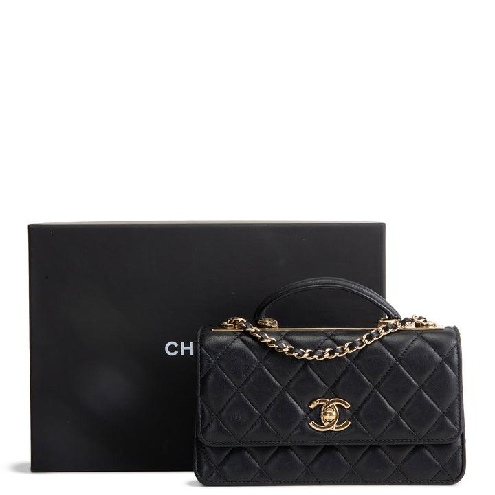 CHANEL Lambskin Trendy Wallet On Chain - Black OUTLET FINAL SALE