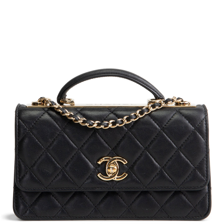 CHANEL Lambskin Trendy Wallet On Chain - Black OUTLET FINAL SALE