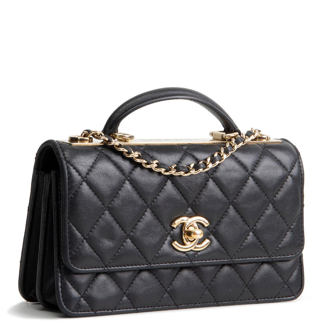 CHANEL Lambskin Trendy Wallet On Chain - Black OUTLET FINAL SALE