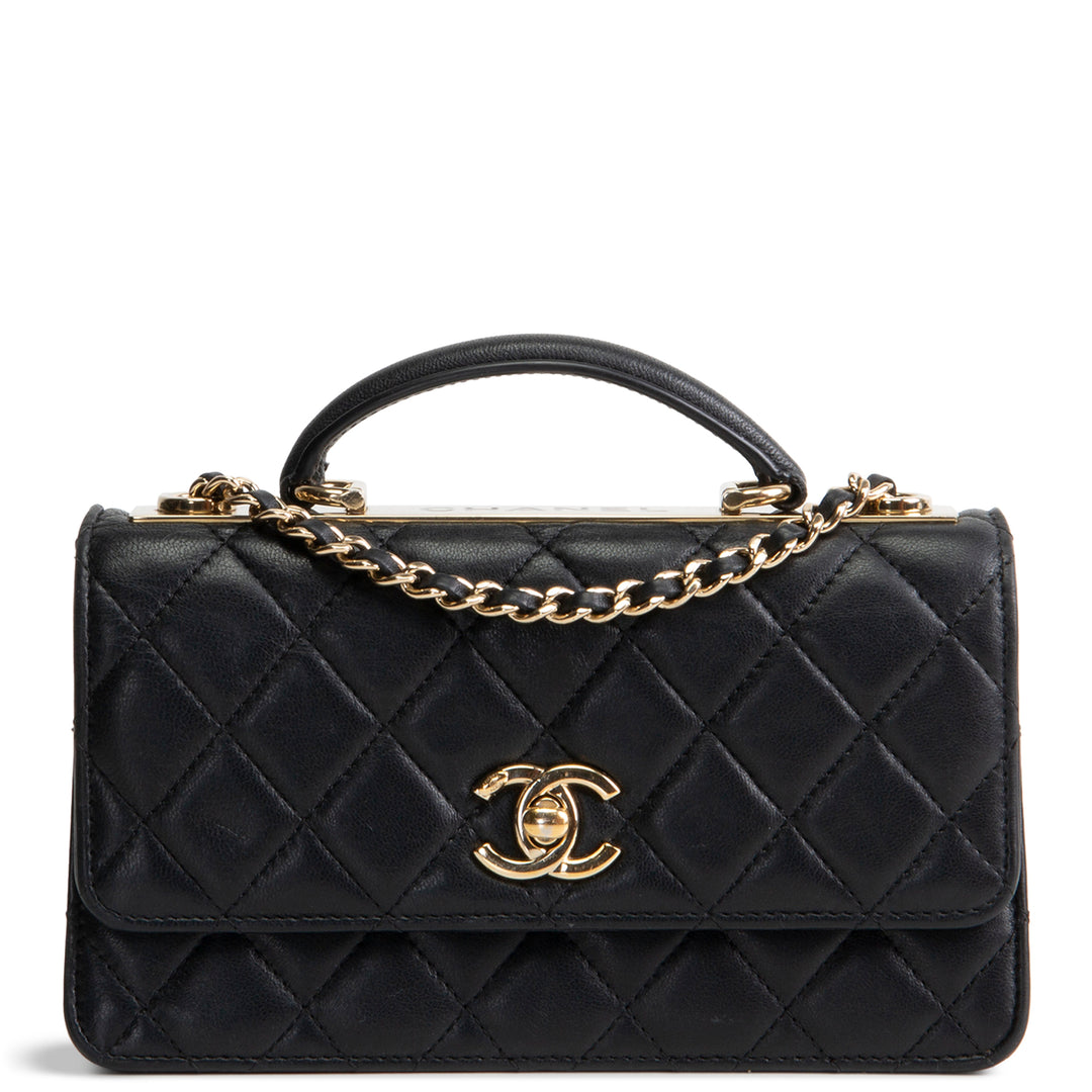 CHANEL Lambskin Trendy Wallet On Chain - Black OUTLET FINAL SALE