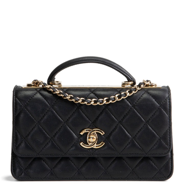 CHANEL Lambskin Trendy Wallet On Chain - Black OUTLET FINAL SALE