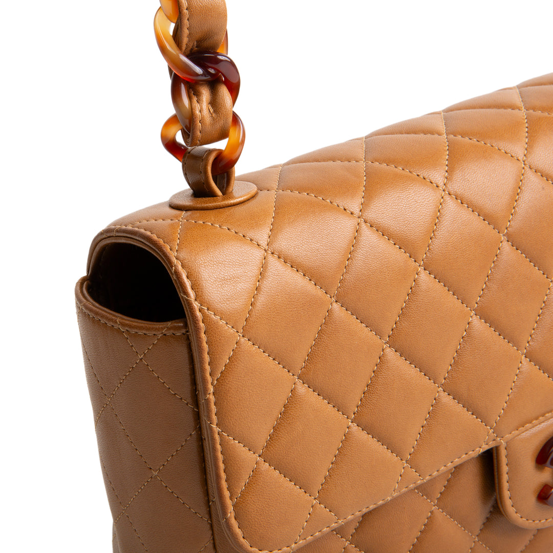 CHANEL Vintage Tortoise Shell Chain Flap
