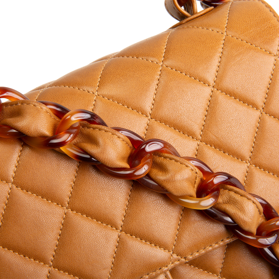 CHANEL Vintage Tortoise Shell Chain Flap